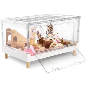 Hamster Cage & Guinea Pig Cages, Acrylic Cage for Small Animal Pets, Large Transparent Gerbil Cage and Habitats, Hedgehog, Dwarf Hamster, Rat, Mouse, Ferret, Bunny, Quail, Extendable, Stackable Hamster Cage & Guinea Pig Cages, Acrylic Cage for Small Animal Pets, Large Transparent Gerbil Cage and Habitats, Hedgehog, Dwarf Hamster, Rat, Mouse, Ferret, Bunny, Quail, Extendable, Stackable