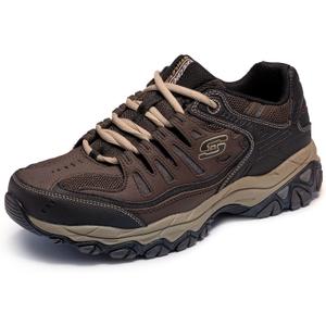 Skechers Men's Afterburn M. Fit Fashion Sneakers (8.5 X-Wide, Brown/Taupe)