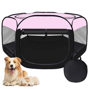 Dog Cat Playpen,Portable Pet Puppy Playpen,Rabbit Puppy Dog Play Pen for Indoors,Dogs Tent for Indoor Cats,Kitten Playpen,Collapsible Small Cats Crate Cage for Small Dogs with Carrying Case(Pink, M)