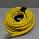 POWGRN 50 Ft 10AWG Outdoor Extension Cord Waterproof Heavy Duty 10 Gauge 3 Prong, Flexible Cold-Resistant Long Power Cord Outside with Lighted Indicator End, 15Amp 1875W SJTW Yellow ETL Listed