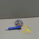 Rechargeable Disc Launcher with 6 Flying Spinners for Outdoor Activities Game White Elephant Gift Fidget Toys (Blue)