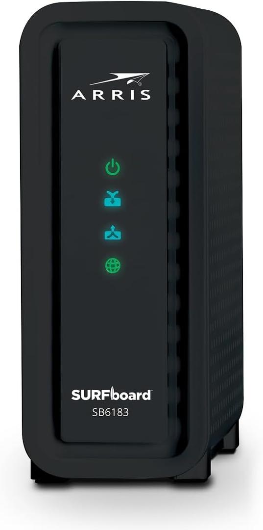 ARRIS (SB6183) -Cable Modem - Fast DOCSIS 3.0 16x4 Gigabit, [Check with your provider for compatibility], 1 Gbps Port, 400 Mbps Max Internet Speed