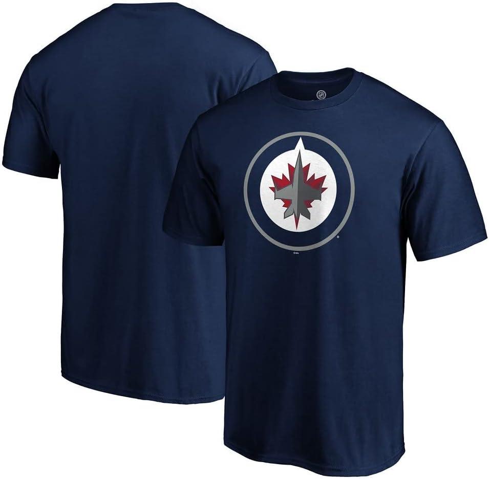 NHL Kids Youth 8-20 Official Team Color Polyester Performance Primary Logo Short Sleeve T-Shirt (14-16, Winnipeg Jets Navy)