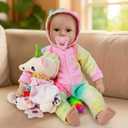 GOAROY Lifelike Baby Dolls Girl, 18 inch Large Realistic Sweet Soft Body Baby Doll Real Life Baby Dolls Girl, with Accessories Gift for Kids Age 3 4 5 6 7 8+