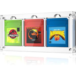 Video Game Cartridges Display Case,Compatible with Gameboy Advance Card Holder,Magnetic Acrylic Frame for Retro Game Gba Cartridge Collection (GB/GBC Game Display, 3 Slot (GB/GBC))