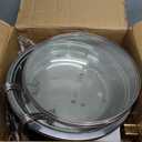 Round Chafing Dishes for Buffet 5 Qt,High Grade Chafing Dish Buffet Set with Glass Lid & Lid Holder,Full Size Pan,Food Warmers for Parties,Buffet,Wedding, Birthday 4 Pack (Half Gold)