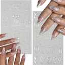 Bow Nail Art Stickers 5D Embossed Flower Nail Decals Spring Summer 3D Self Adhesive Bow Heart Nails Decoration Supplies for Women Nails Design