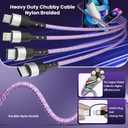 Dual Type-C 4-in2 Multi Charging Cable 5FT, Travel Essential for Airplane & Cruise Trips, USB A/C to Dual USB C/IP/Micro USB, Compatible for iPhone 17-8, Android, iPad, Galaxy, Tablet