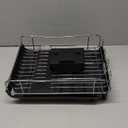 TOOLF Expandable Dish Rack, Dish Drying Rack for Kitchen Counter, Foldable Dish Dryer Rack, Stainless Steel Dish Drainer Racks with Cutlery Holder, Collapsible Dish Drying Racks Large Size,Black