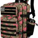 25L Tactical Backpack for Men Women Military Backpack Army Assault Pack Molle Backpack Small Bug Out Bag Travel Rucksack Daypack (Pink Camo)