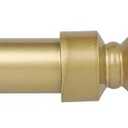 KNOBWELL Golden Curtain Rod, Decrative Single Curtain Rod 1 Inch Diameter, Adjustable Drapery Rod Extends from 32 to 86 Inches with Crystal Diamond Finials, Brass Cafe Window Rods