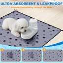 Fostanfly Washable Pee Pads for Dogs, 2 Pack 28''x34'' Large Ultra-Absorbent and Leak-Proof Non-Slip Reusable Potty Training Pads for Dogs, Puppy, Potty Buddy and Cats of Add 8 Lanyards