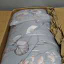 DJY Queen Comforter Set, Grey Botanical Floral Bedding Comforter Sets Queen Size for All Seasons, 7 Pieces Bed in a Bag Lightweight Microfiber Comforter Set with Sheets Pillowcases & Shams