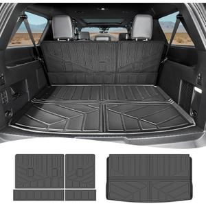 Cargo Mat for 2018-2025 Ford Expedition Max/Lincoln Navigator L Cargo Liner TPE Seat Back Cover Backrest Mat for Ford Expedition Max/Lincoln Navigator L Accessories(Cargo Mat+Seat Back Cover)
