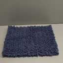 Yimobra Bathroom Rugs Non Slip Washable - Ultra Soft Absorbent Chenille Bath Mat, Quick Dry Shaggy Floor Carpet for Tub Shower, Denim Blue Home Decor Accessories, 24x17 Inch