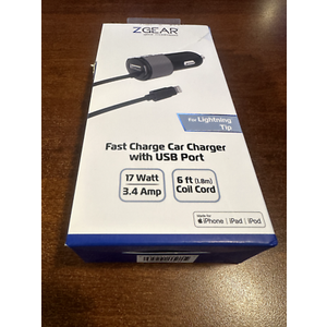 ZGEAR Fast Charge Car Charger - 17 Watt - 6 Foot