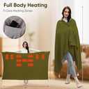 71" x 43" Wearable Heated Blanket, 20,000mAh 7.4V Power Bank, 3 Heat Levels, 11 Panels, Machine Washable, Laundry Bag & Belt