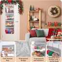 Teenyyou Hanging Yarn Storage Organizer Large Capacity Knitting Organizer with 5 Zipper Closure Compartments Over Door Knitting Storage Holder Clear Holder for Crochet Hooks Yarn Balls