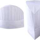 24 PCS Disposable Chef Hats Bulk Paper Bakery Hats for Cooking Baking Pizza Party White