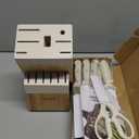 CAROTE 14 Pieces Knife Set with Block, Forged, High Carbon Stainless Steel Sharp Blade Block Knife Set, Dishwasher Safe Cutlery, Cream