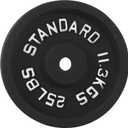 1-Inch Standard Cast Iron Weight Plate for Strength Training & Weightlifting, 25LB (Single)