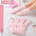 Shyyween 5 Pairs Women Bow Fuzzy Socks Fluffy Cozy Slipper Socks for Sleeping Coquette Bow Birthday Gifts