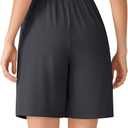 G4Free Shorts for Women High Waisted Wide Leg Dressy Casual Shorts with Pockets Front Pleated Loose Fit Short Trousers for Work Business Office (Black,XL, 7")