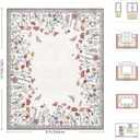 8x10 Area Rugs, Machine Washable Low Pile Floral Rugs for Living Room, Bedroom, Large Area Rug with Non-Slip Backing for Dining Room(Classic Beige)