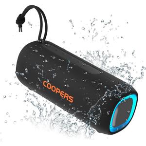 Bluetooth Speaker, Portable Wireless Clear Loud Stereo Sound IPX5 Waterproof with RGB Lights BT5.3 Long Playtime TWS Pairing,for Home Party Outdoor Beach,Great Gift Choice (Black)