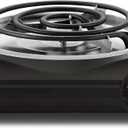 Elite Gourmet ESB100B Countertop Single Coiled Burner Electric Hot Plate, Temperature Control, Indicator Light, Easy to Clean, Black