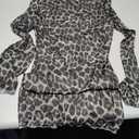 MakeMeChic Women's Cheetah Print Mini Dress Y2k Bell Sleeve Leopard Print Dress Going Out Outfits Size M