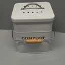 Compost Bin Kitchen Countertop Indoor Compost Pail Bucket, Great for Food Scraps, Carbon Steel, Handles, White, 1 Gallon - Includes Charcoal Filter
