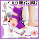 ANSUSIC Plantar Fasciitis Night Splint-Upgrade 3 Adjustable Planter Facetious Relief Brace,Plantar Fasciitis Relief Women Men Straps,Support Relief Foot Drop Achilles Tendonitis Day Night(Purple-1PC)