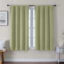 Gwine Sage Green Blackout Curtains for Bedroom 54 Inches Long, Thermal Insulated Room Darkening Curtains for Living Room Each 40" Wx54 L, 2 Panels