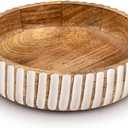 Kimona Fruit Bowls Wood Fruit Bowl or Decorative Bowl for Table Dcor for Kitchen Counter or Farmhouse Christmas Centerpiece (10" X 10" X 2.5")