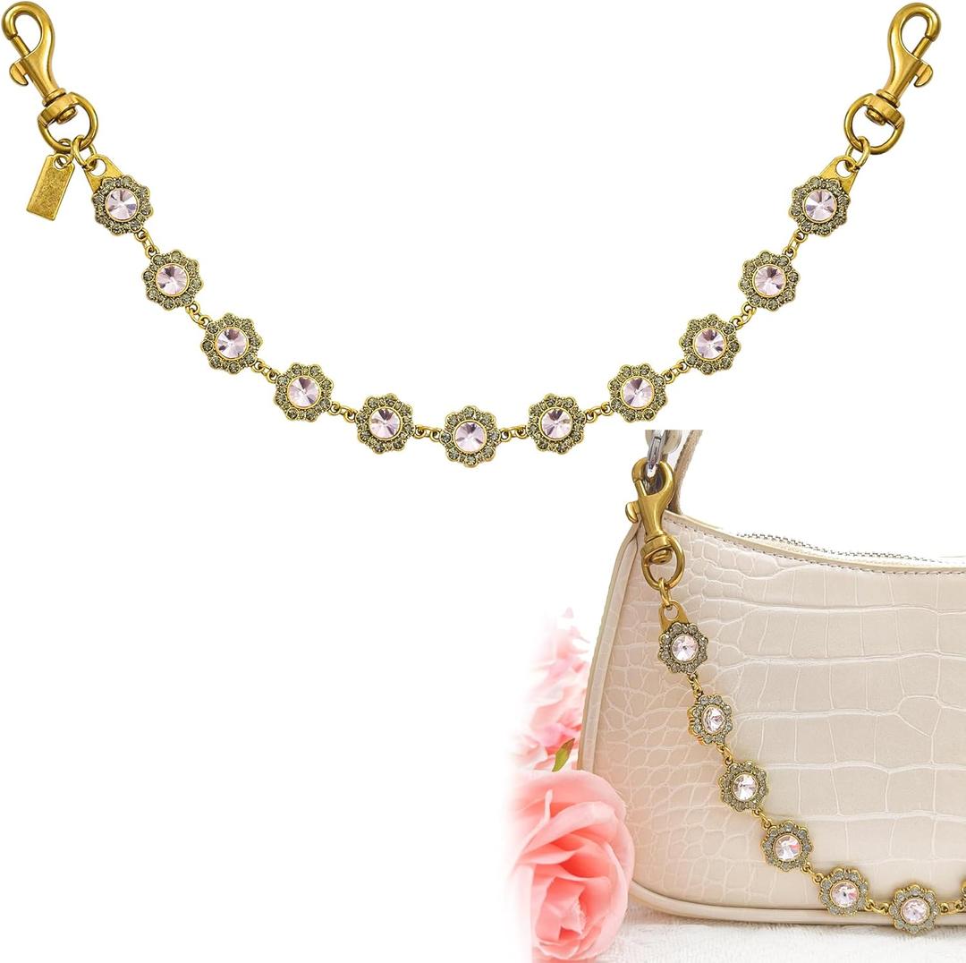 Vintage Gold Bag Charms Purse Extender Chain Floral Cute Wallet Keychain Accessories for Women's Handbags Bags &Jeans