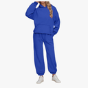 Sweatsuits Women 2 Piece Outfit Hooded Sweatshirt Matching Baggy Sweatpants with Pockets Y2k Lounge Jogging Tracksuit 8Y M