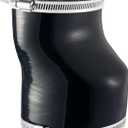 Zookpr 4 Inch Rubber Round to Oval Dryer Vent Adapter with Stainless Steel Worm Drive Clamp Fill All Recessed Dryer Vent,Black,Oval Duct Connector for House