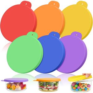 Teenyyou 6 Pcs 4 Cups Silicone Replacement Lids Compatible with Pyrex 7201-PC Glass Bowls Silicone Lids for Food Storage, Food Cover, Dishwasher Freezer Microwave Safe (Containers NOT Included)