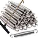 Eurmax USA Trampoline Springs Heavy Duty Stainless Steel ReplacementSprings with T Hook, 20pcs-Pack