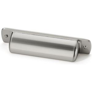 khtumeware 10 Pack 3"(76mm) Vintage Drawer Pulls Brushed Satin Nickel Cabinet Bin Cup Pulls Kitchen Hardware Silver Cabinet Handles Drawer Handles Knobs.