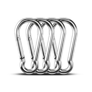 Large Carabiner Clip Hooks, 4pcs 5.5 inch Carabiners Heavy Duty, 304 Stainless Steel Spring Snap Hook Fits Camping Hanging Hiking Weight Lifting, Metal Clips for Rope or Chain