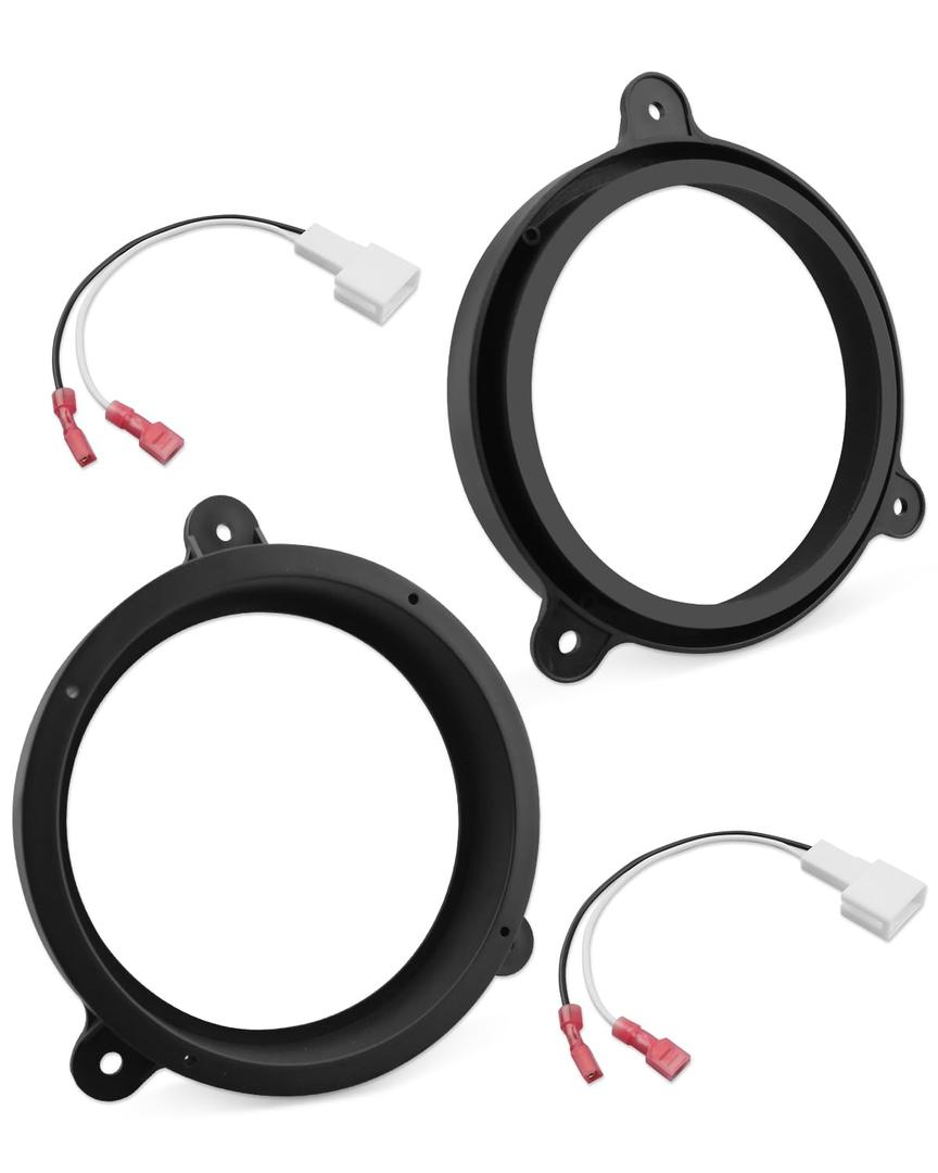 6.5 Inch Rear Door Speaker Adapter W/Speaker Harness Fit for Subaru Forester Outback Impreza Subaru XV Crosstrek Legacy, Audio Spacer Ring Bracket Wiring Connector