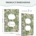 Decorative Outlet Covers with Vintage Wildflowers & Daisies on Light Green Background Design 1 Gang Duplex Light Switch Cover Plate Unique Wall Plates Switchplate Cover