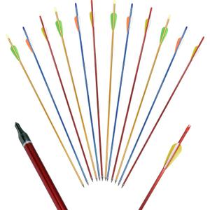 FUNTRESS 12 Pack 30 inch Aluminum Arrows with Removable Tips for Compound & Recurve Bow Target Practice Hunting