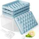Round Ice Cube Trays for Freezer - Ice Cube Tray with Lid and Bin,Stackable Ice Ball Maker, BPA-Free Ice Mold, Circle Ice Trays for Juice,Coffee and Cocktails (1.2in/93 balls&box)