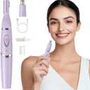 Nose Hair Trimmer for Women - 2 in 1 Professional Painless Eyebrow and Facial Hair Trimmer for Men and Women, USB Rechargeable Trimmer Double Edged Blades Easy to Clean
