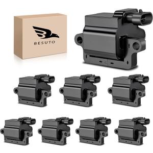 Besuto Square Ignition Coils SET OF 8 Compatible with Chevy Silverado 1500 5.3L 4.8L 1999-2006Tahoe 5.3L 2000-2006,Suburban 1500 5.3L 2000-2006,GMC Sierra 1500 5.3L 1999-2006 & More Replace UF271