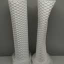 Sziqiqi White Tall Floor Vase: 27.6in Metal Modern Cylinder Floor Vases for Fireplace with Honeycomb Texture - Set of 2 Large Decorative Vase Home Decor for Living Room Bedroom Home Corner Indoor