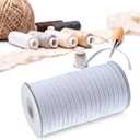 Coopay 100 Yards Length 1/4" Width Elastic Bands Flat Elastic Cord Rope Heavy Stretch Spool Knit for Sewing DIY Projects, Arts & Crafts (White, 1/4 Inch)